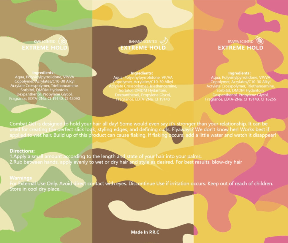 COMBAT GEL LIMITED EDITION KIT (papaya, banana and kiwi) 100ML